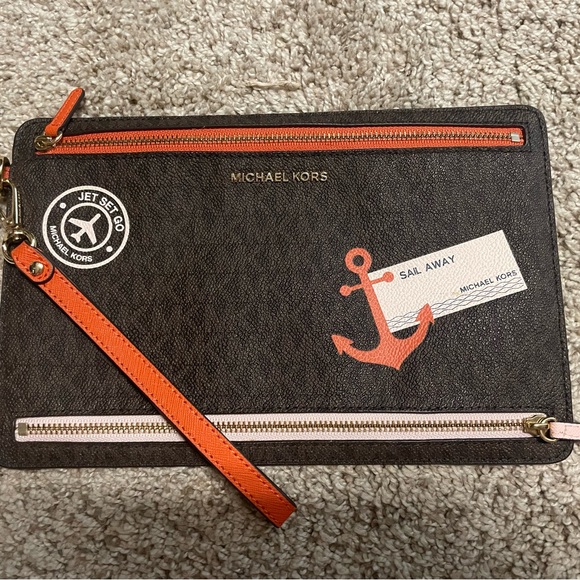 Michael Kors Illustrations Sail Away Large Brown Mimosa - Picture 2 of 4